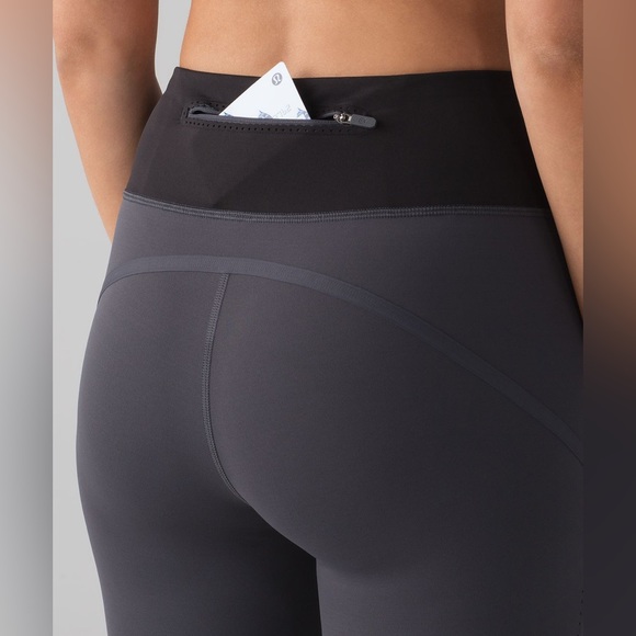 Lululemon Athletica Blue Tied/Black Gray Smooth Stride Tight Leggings size 6 - Picture 4 of 16